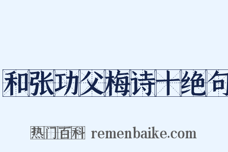 和张功父梅诗十绝句是什么意思的图片